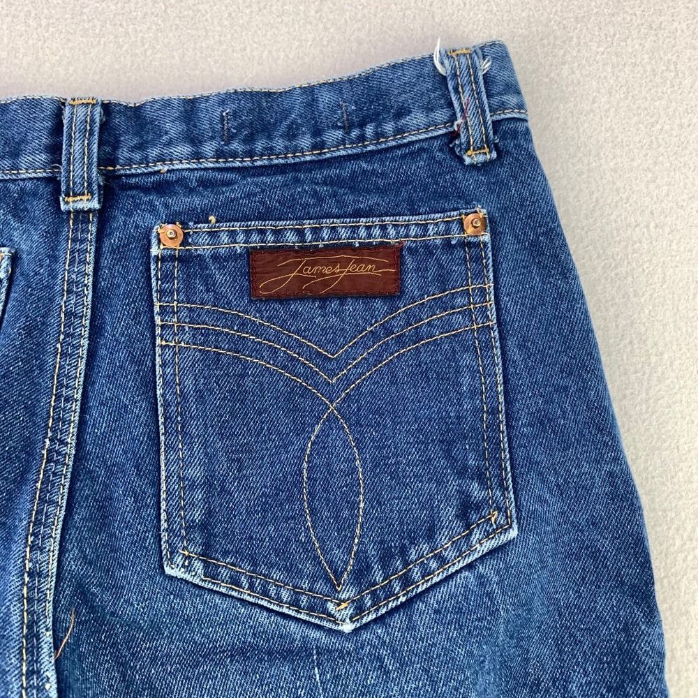 VTG 70s Bearbottoms Bell Bottom Jeans Women 27 Blue Wide Leg Raw Hem Denim